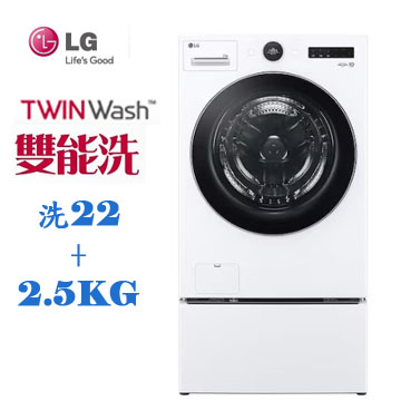上揚家電-LG 22+2.5公斤蒸洗脫TWINWash(WD-S22FW+WT-SD250HW)